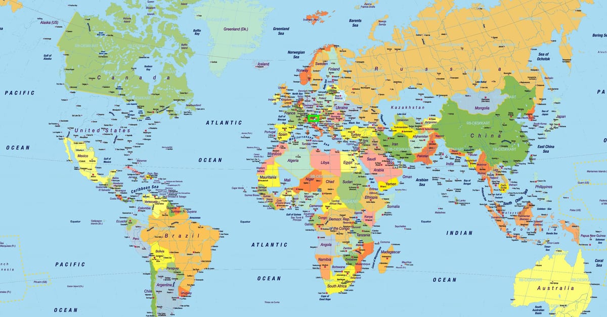 威尼斯的位置,在世界地图