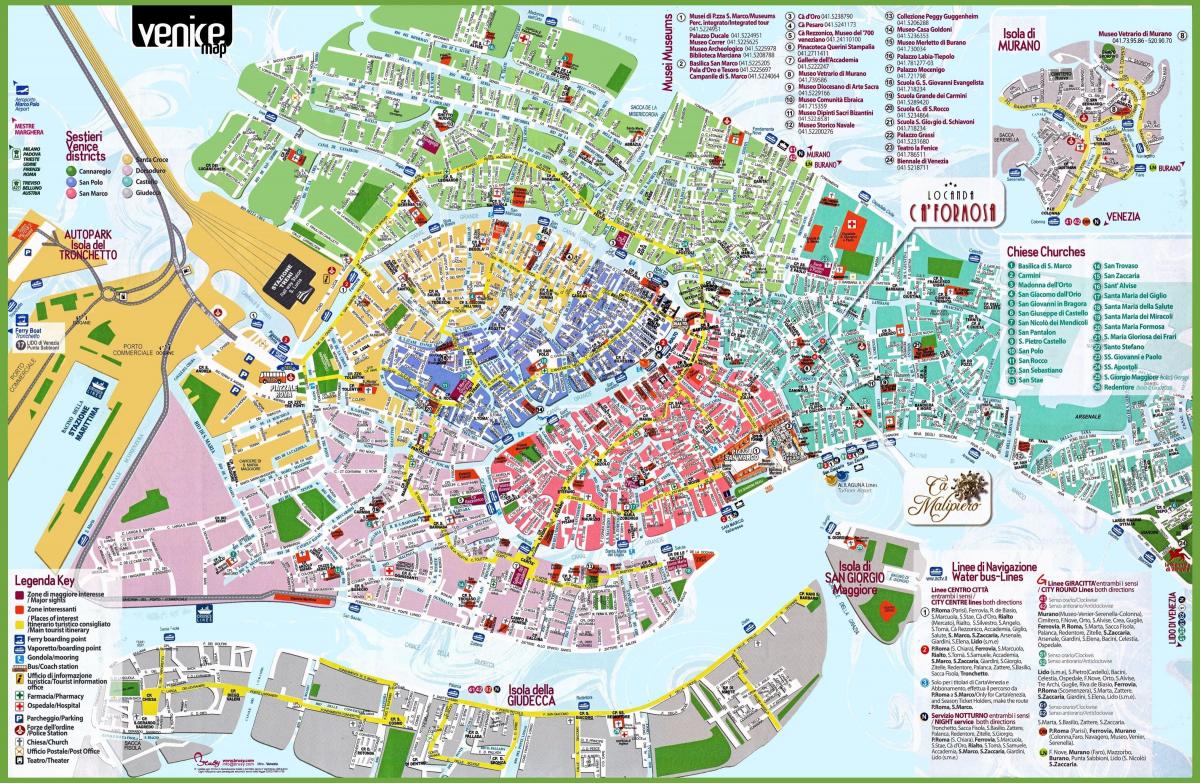 免费的威尼斯步行游览地图