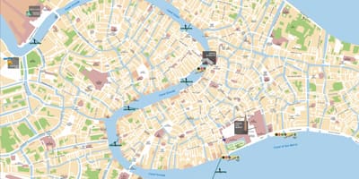 桥威尼斯的地图