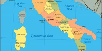 地图上的意大利表示威尼斯