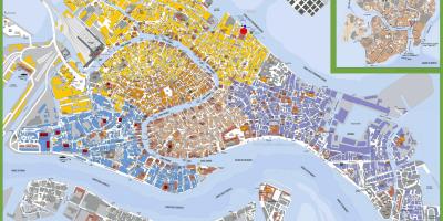 威尼斯城市的地图