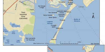 地图的威尼斯群岛的环礁湖