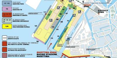 地图上威尼斯的游轮码头